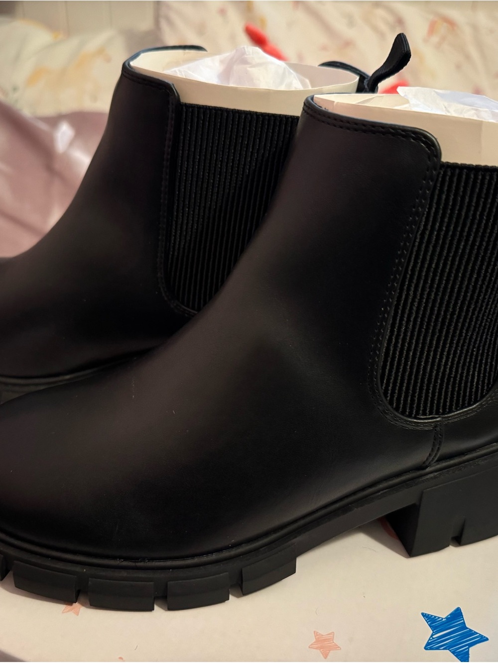 Black Chelsea Lug Ankle Boots - Kids Fashion Boot